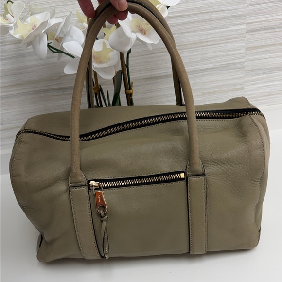 Chloe Taupe Leather Satchel